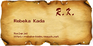 Rebeka Kada névjegykártya